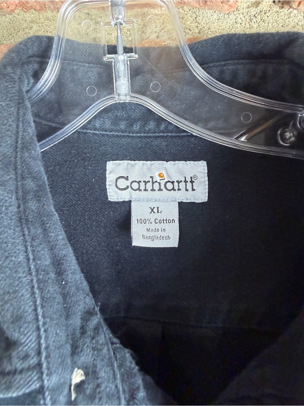 Vintage Carhartt Mens XL Black Canvas Button Down Work Shirt Long Sleeve - Picture 2 of 2